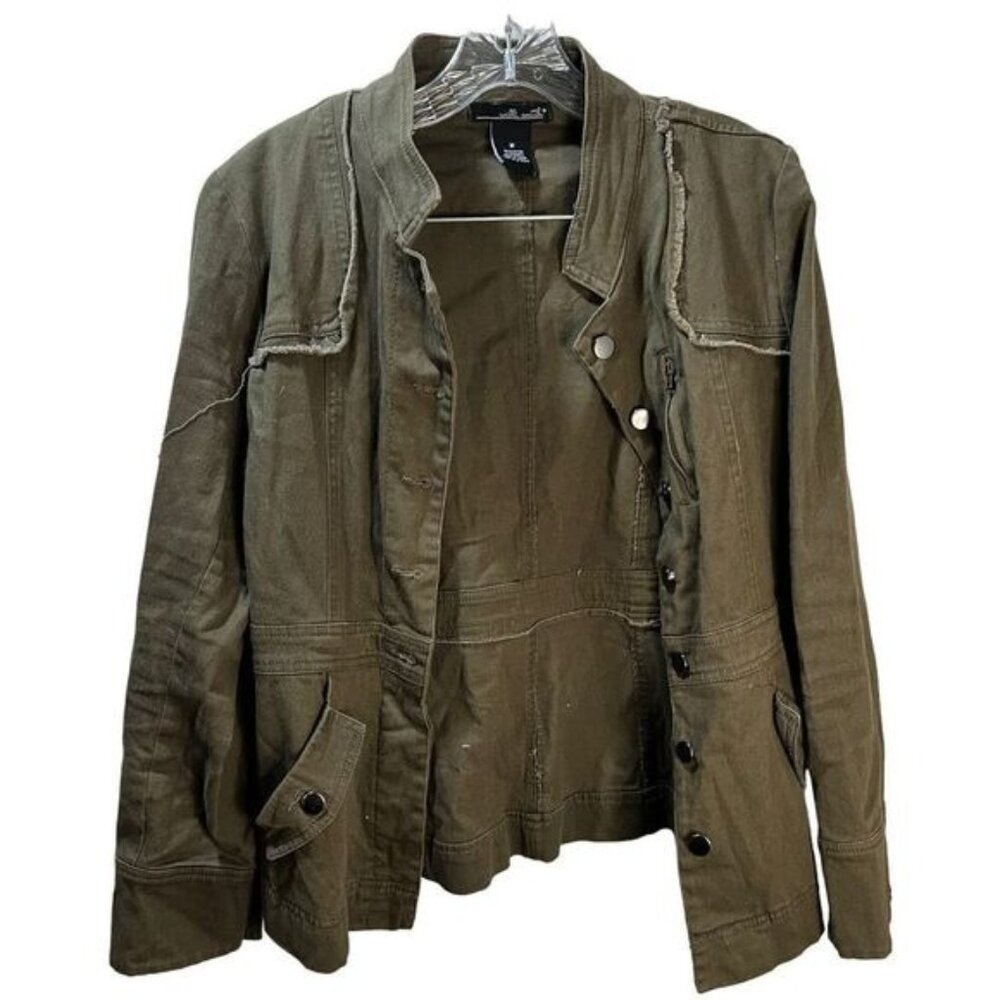 Raw Hem Utility Button-Down Jacket Medium By Will… - image 1